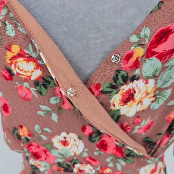 Lulus Dress Womens Small Terracotta Floral Maxi Back Zip Lined Beach Resort New - Picture 12 of 15